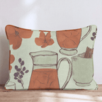 Cider Mugs & Blossoms Throw Pillow - Hillcroft Home