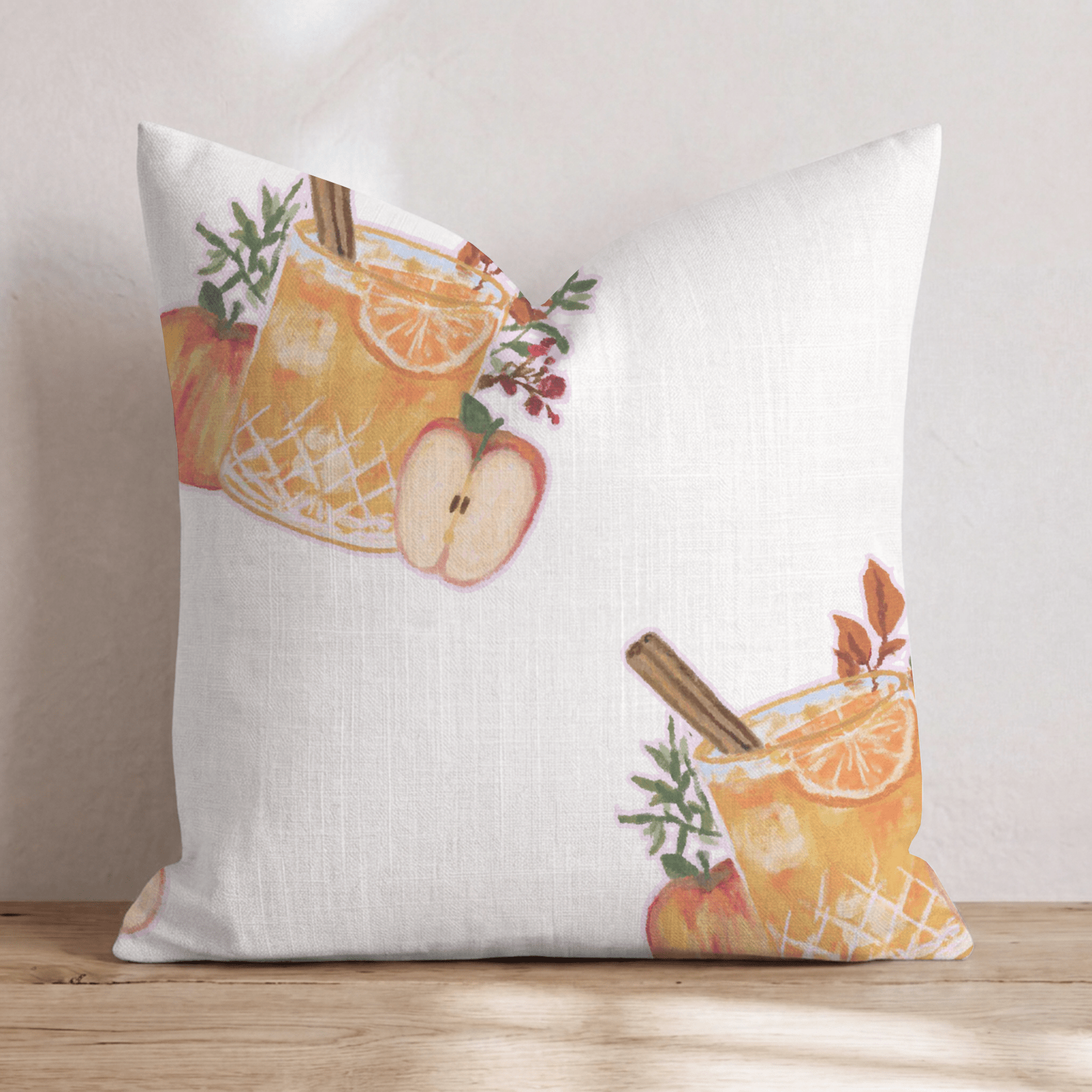Cinnamon Apple Cider Throw Pillow - Hillcroft Home