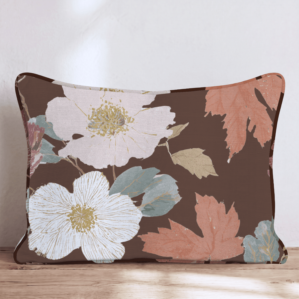 Cinnamon Florals Throw Pillow - Hillcroft Home