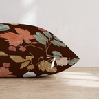 Cinnamon Florals Throw Pillow - Hillcroft Home