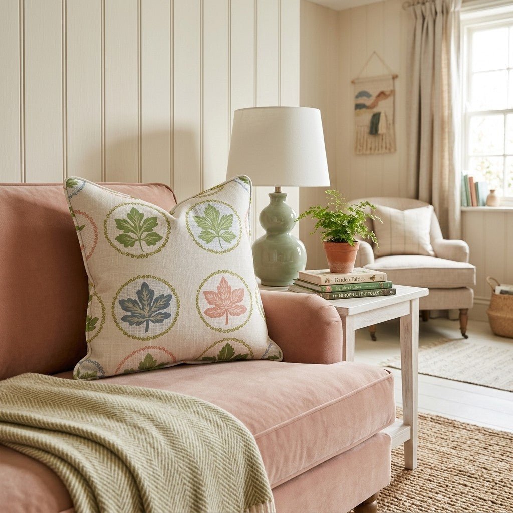 Circle Leaves Throw Pillow - Hillcroft Home