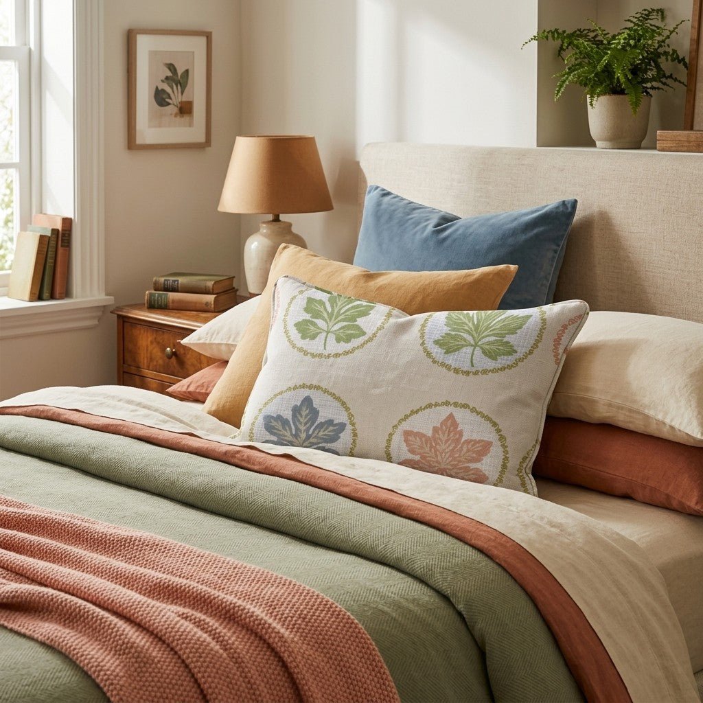 Circle Leaves Throw Pillow - Hillcroft Home
