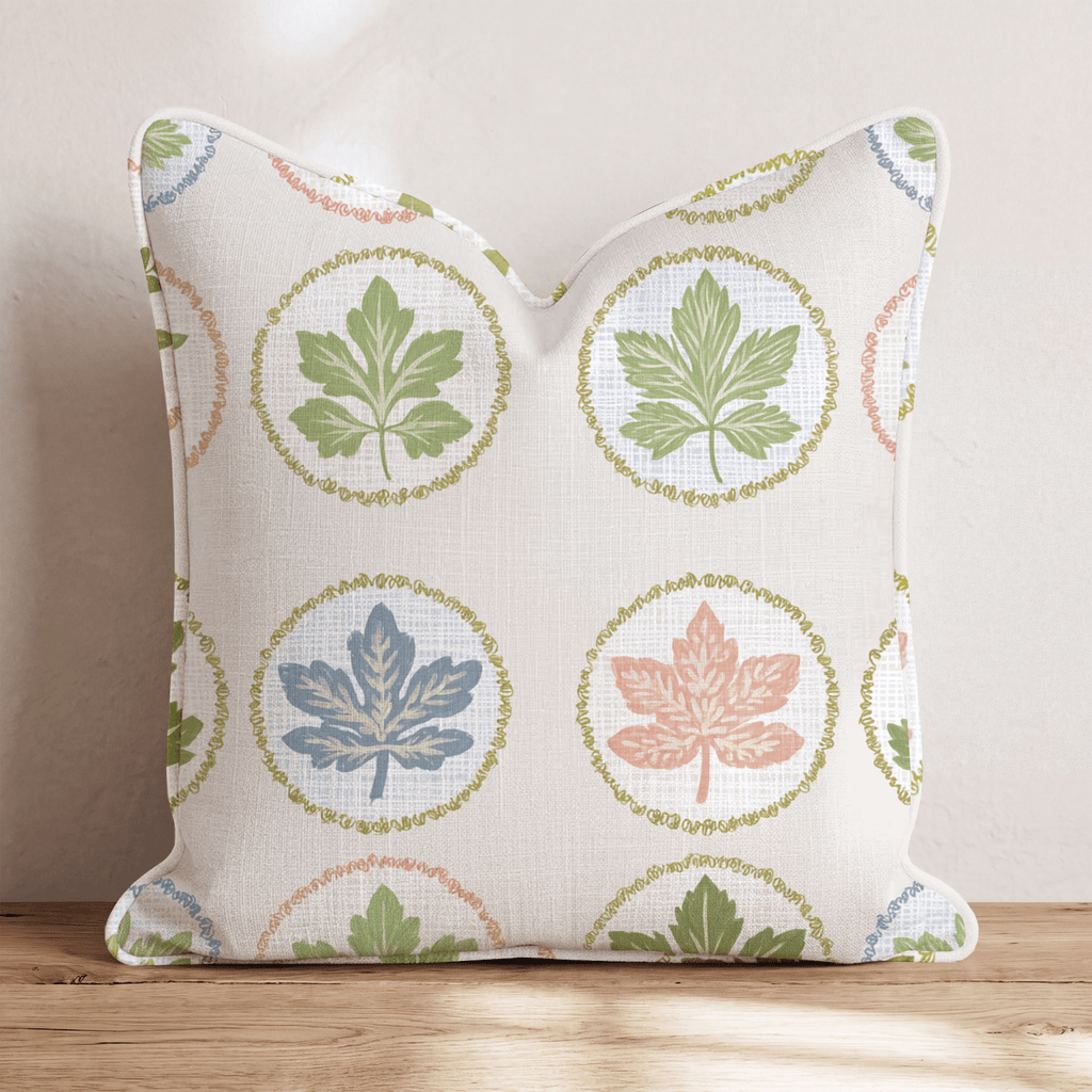Circle Leaves Throw Pillow - Hillcroft Home
