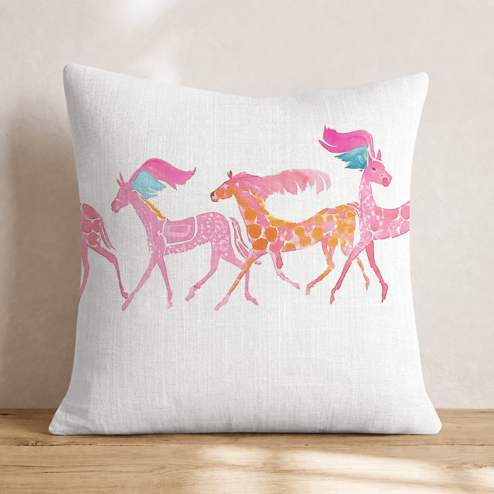 Circus Horses Throw Pillow - Hillcroft Home