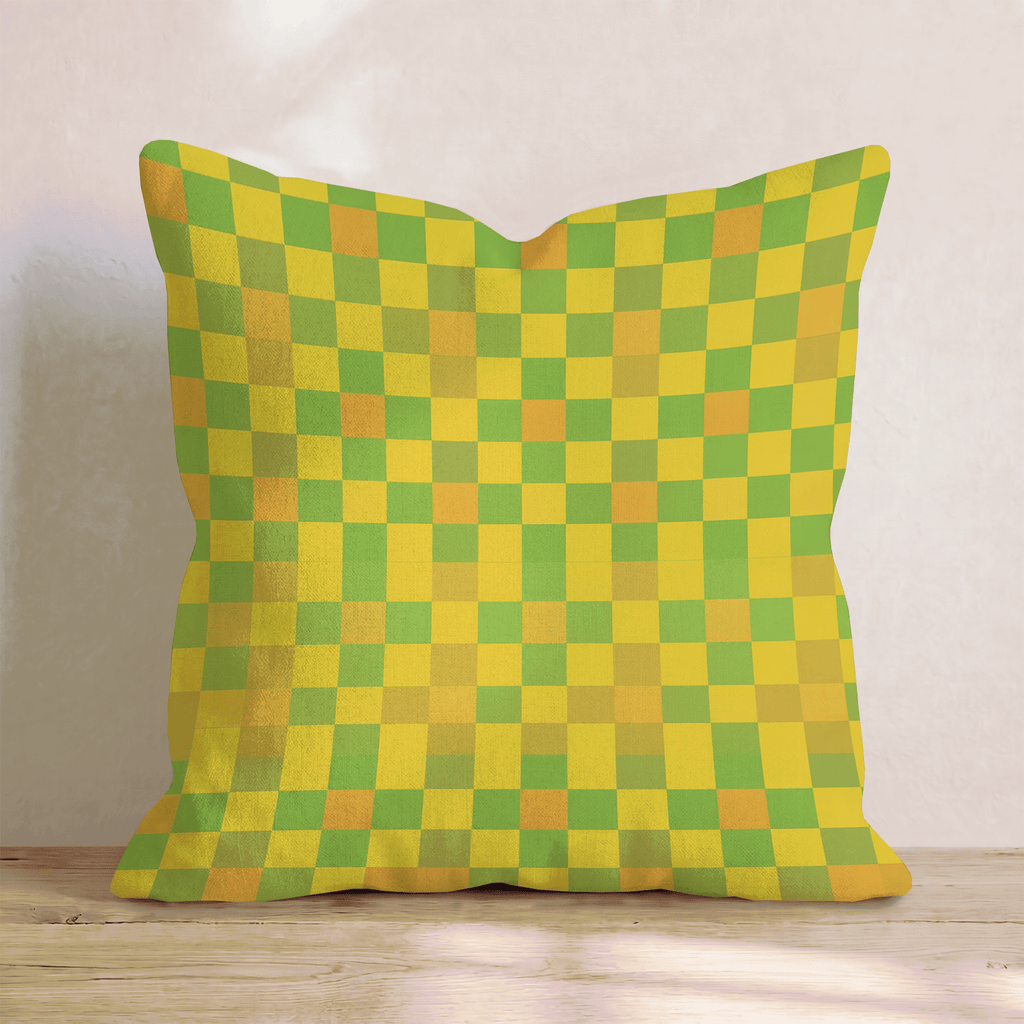Citrus Pixel Check Throw Pillow - Hillcroft Home