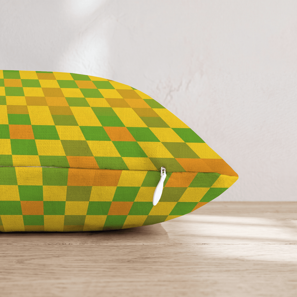 Citrus Pixel Check Throw Pillow - Hillcroft Home