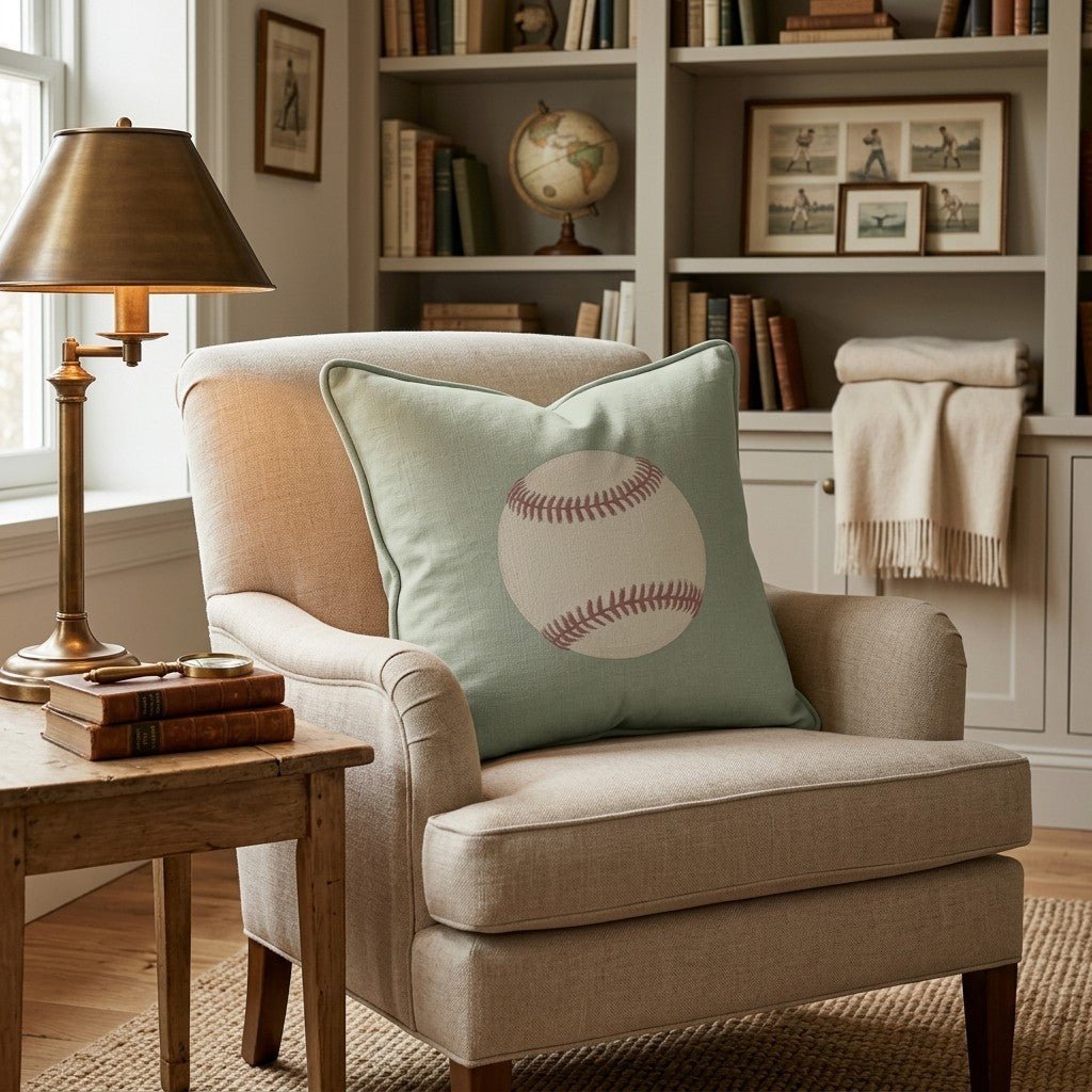 Classic Baseball Throw Pillow - Hillcroft Home