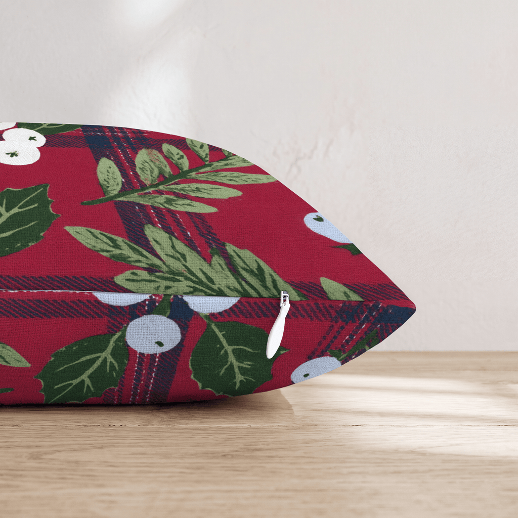 Classic Berries and Plaid Throw Pillow - Hillcroft Home