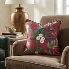 Classic Berries and Plaid Throw Pillow - Hillcroft Home