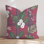 Classic Berries and Plaid Throw Pillow - Hillcroft Home