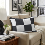 Classic Black Check Throw Pillow - Hillcroft Home