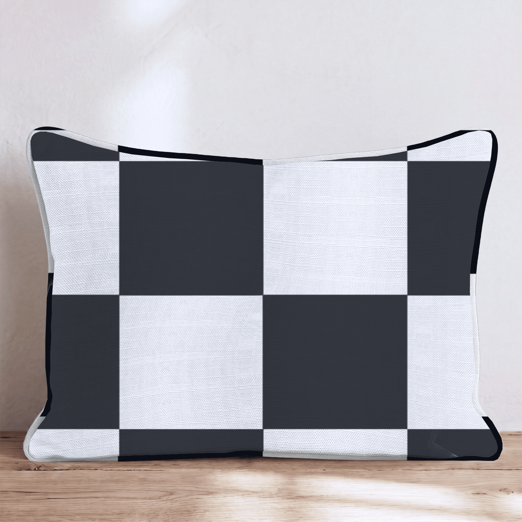 Classic Black Check Throw Pillow - Hillcroft Home