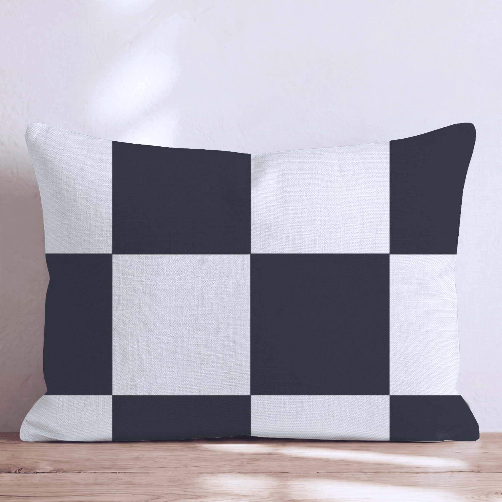 Classic Black Check Throw Pillow - Hillcroft Home