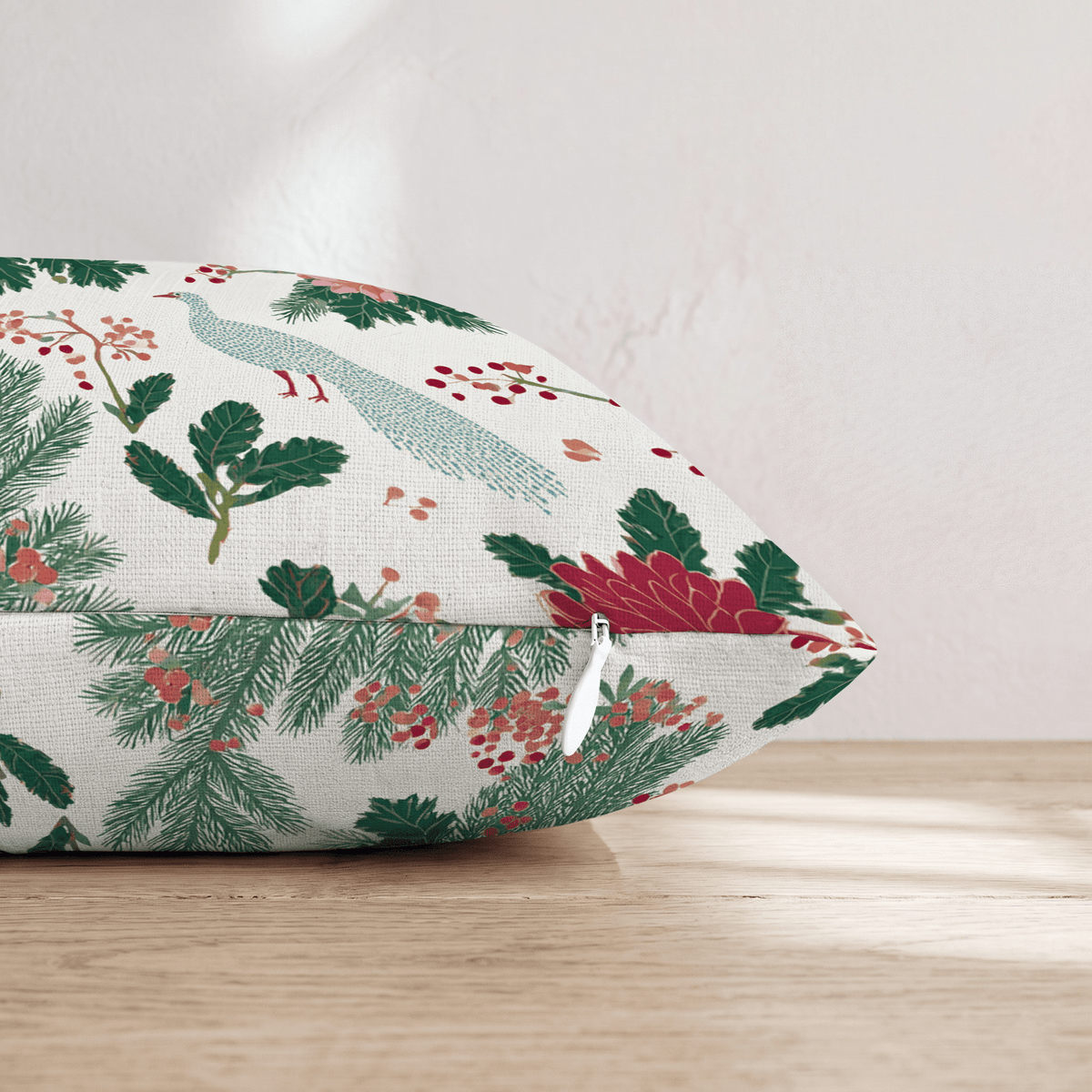 Classic Christmas Birds Throw Pillow - Hillcroft Home