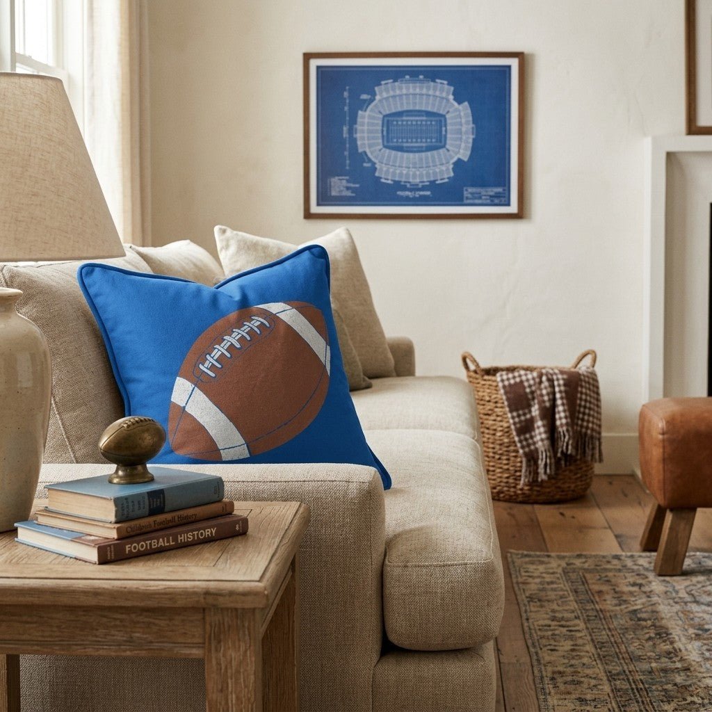 Classic Football Throw Pillow - Hillcroft Home