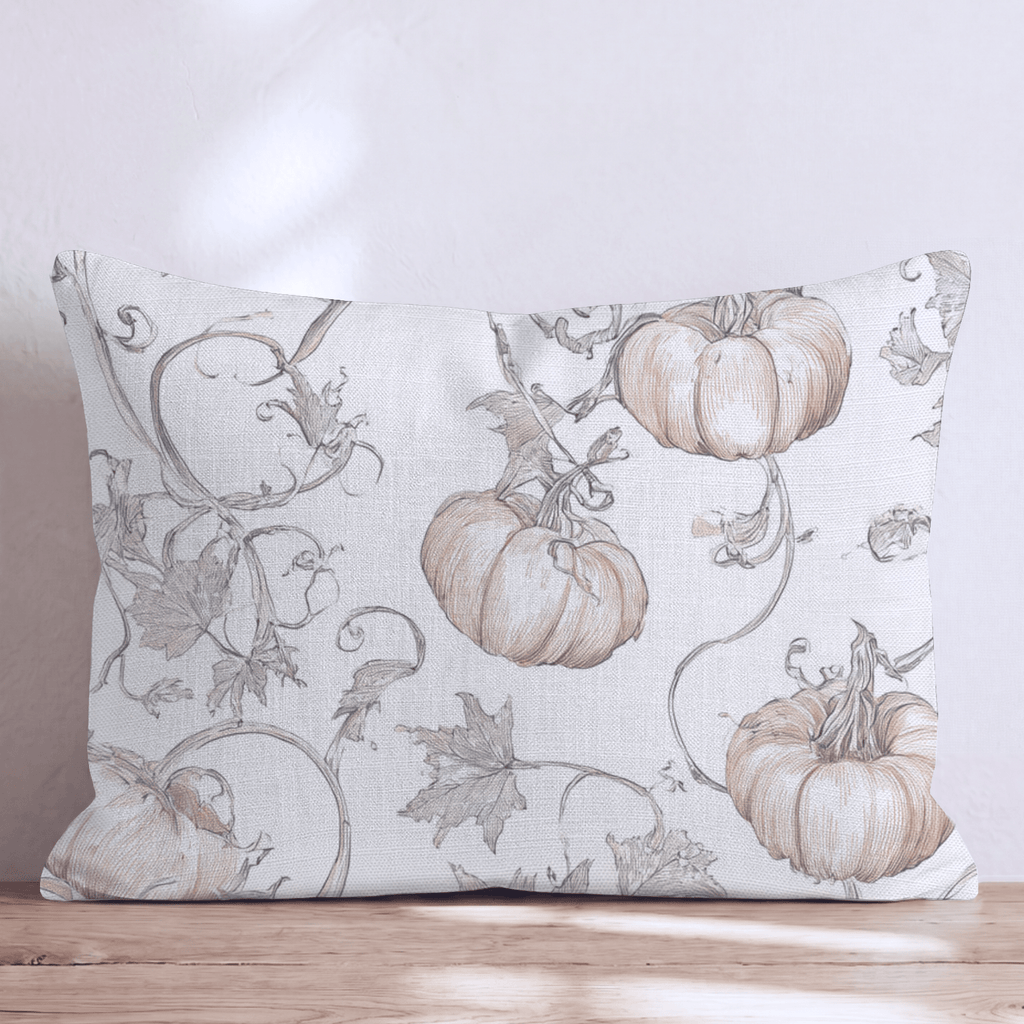 Classic French Toile Pumpkins Throw Pillow - Hillcroft Home