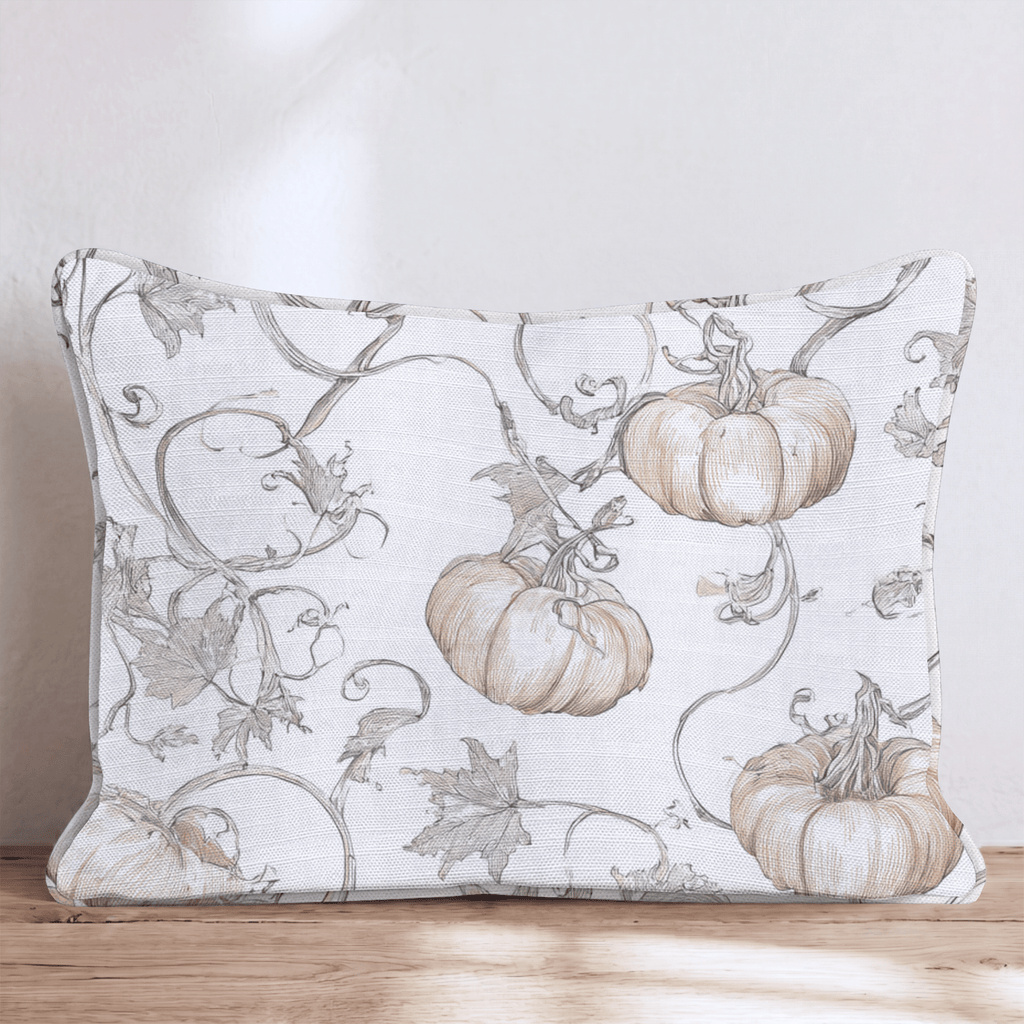 Classic French Toile Pumpkins Throw Pillow - Hillcroft Home