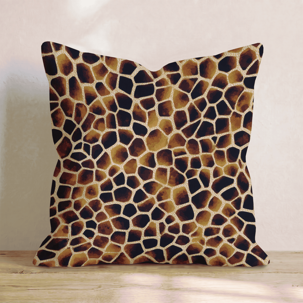 Classic Giraffe Brown Throw Pillow - Hillcroft Home