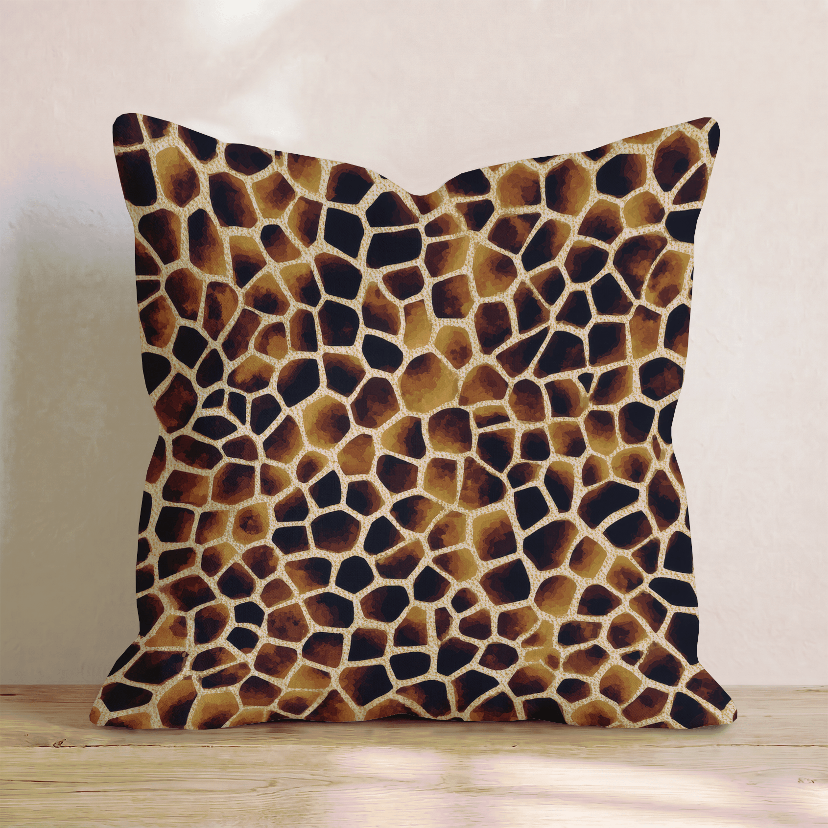 Classic Giraffe Brown Throw Pillow - Hillcroft Home