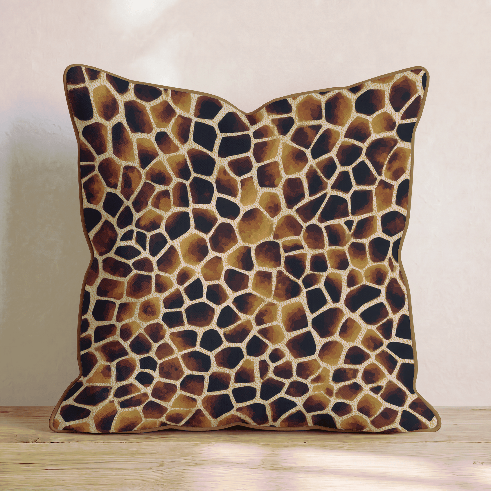 Classic Giraffe Brown Throw Pillow - Hillcroft Home