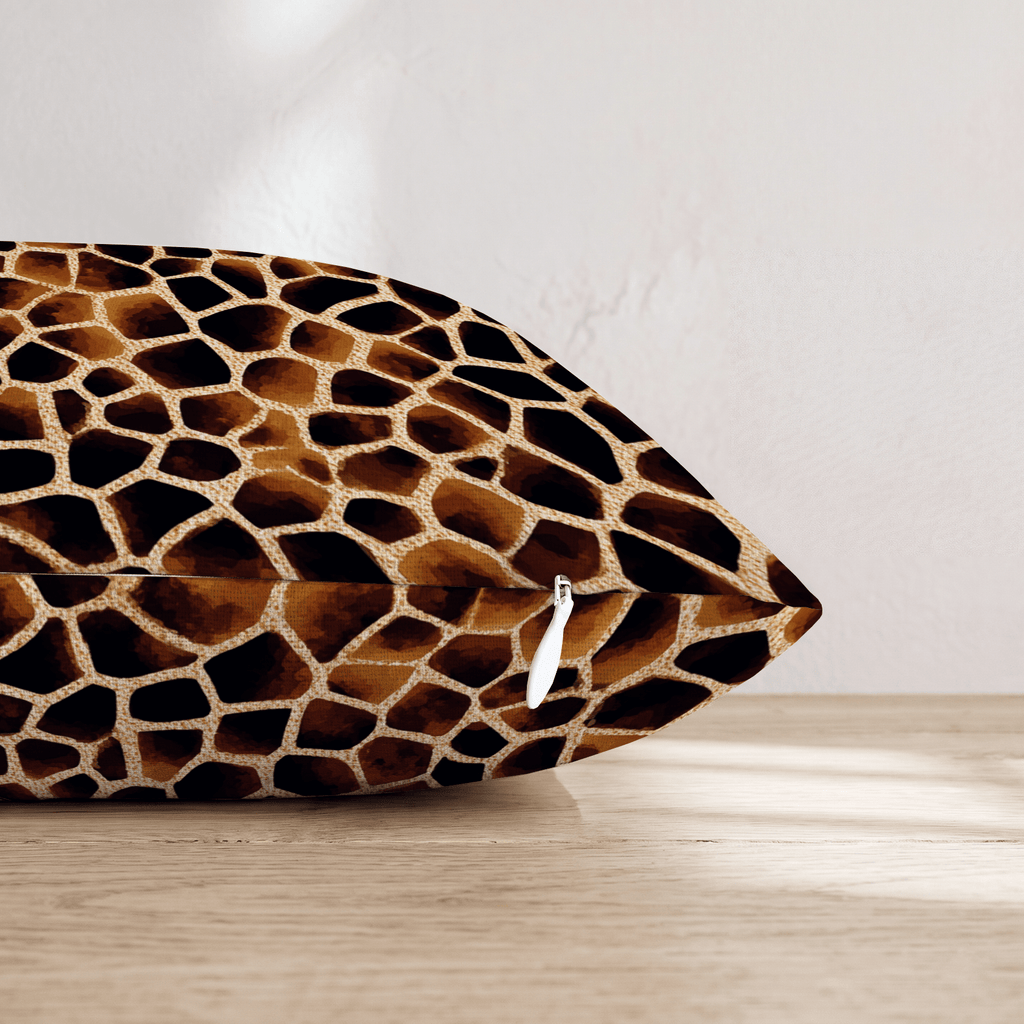 Classic Giraffe Brown Throw Pillow - Hillcroft Home