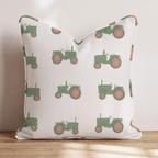 Classic Green Tractor Grid Throw Pillow - Hillcroft Home