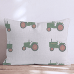 Classic Green Tractor Grid Throw Pillow - Hillcroft Home