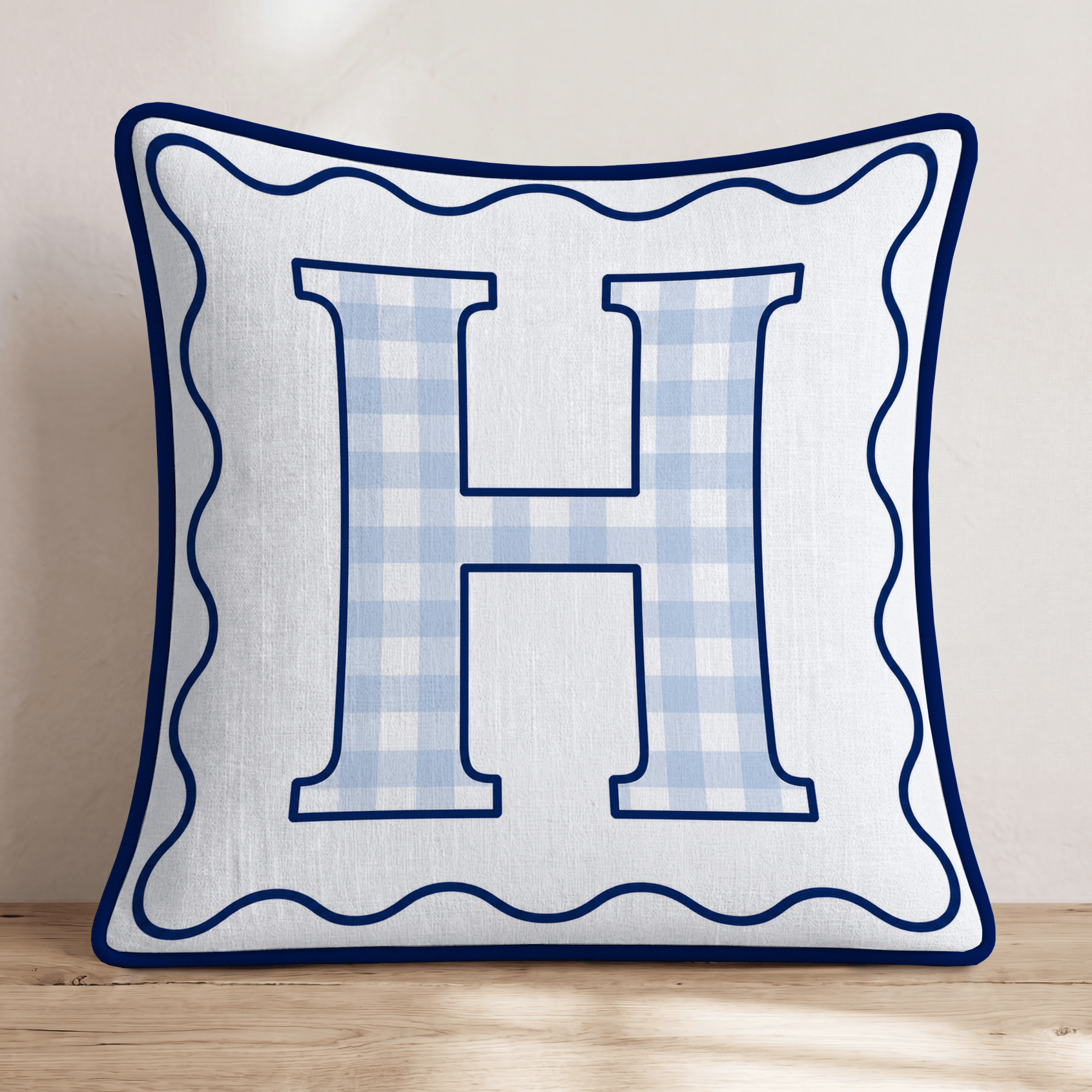 Classic Initials H Throw Pillow - Hillcroft Home