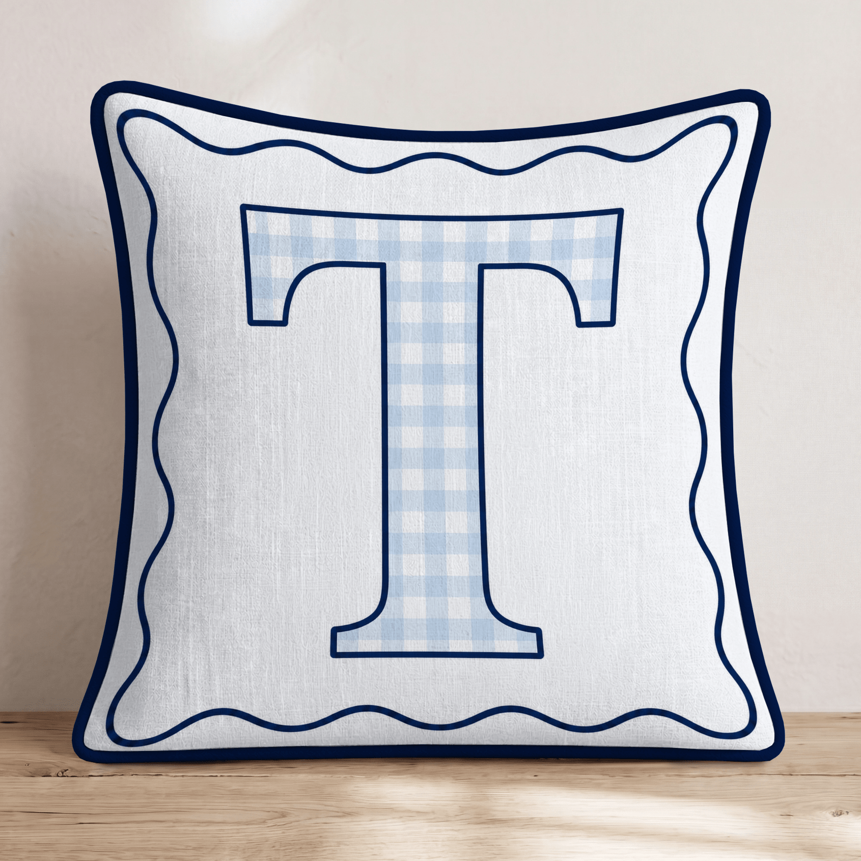 Classic Initials T Throw Pillow - Hillcroft Home