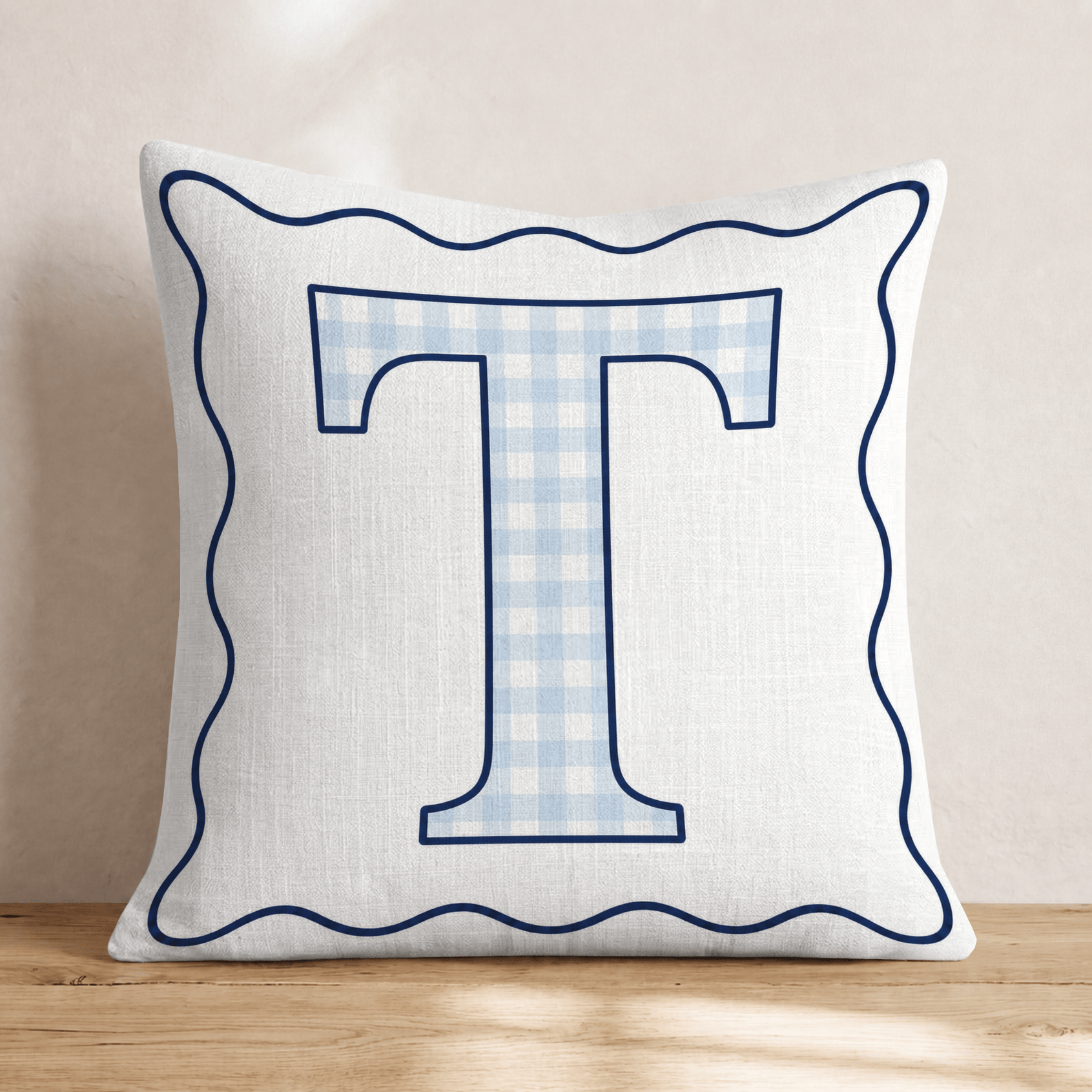 Classic Initials T Throw Pillow - Hillcroft Home
