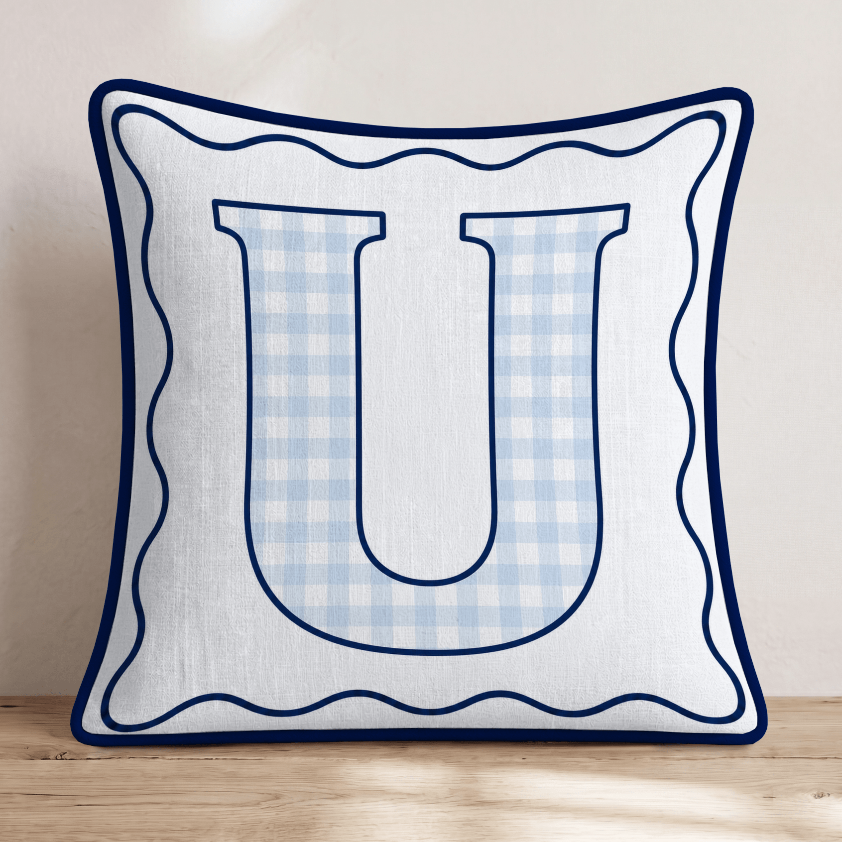 Classic Initials U Throw Pillow - Hillcroft Home