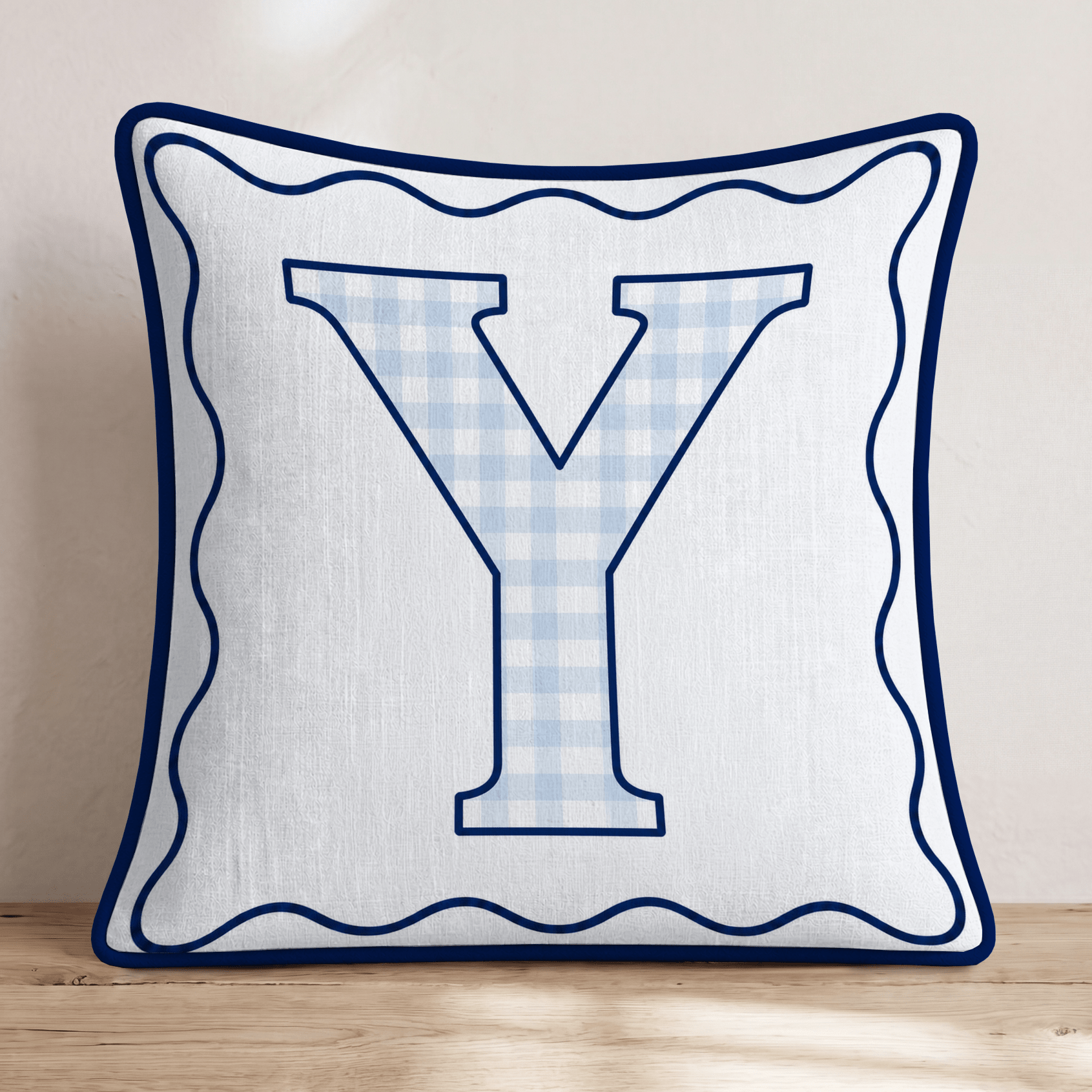 Classic Initials Y Throw Pillow - Hillcroft Home