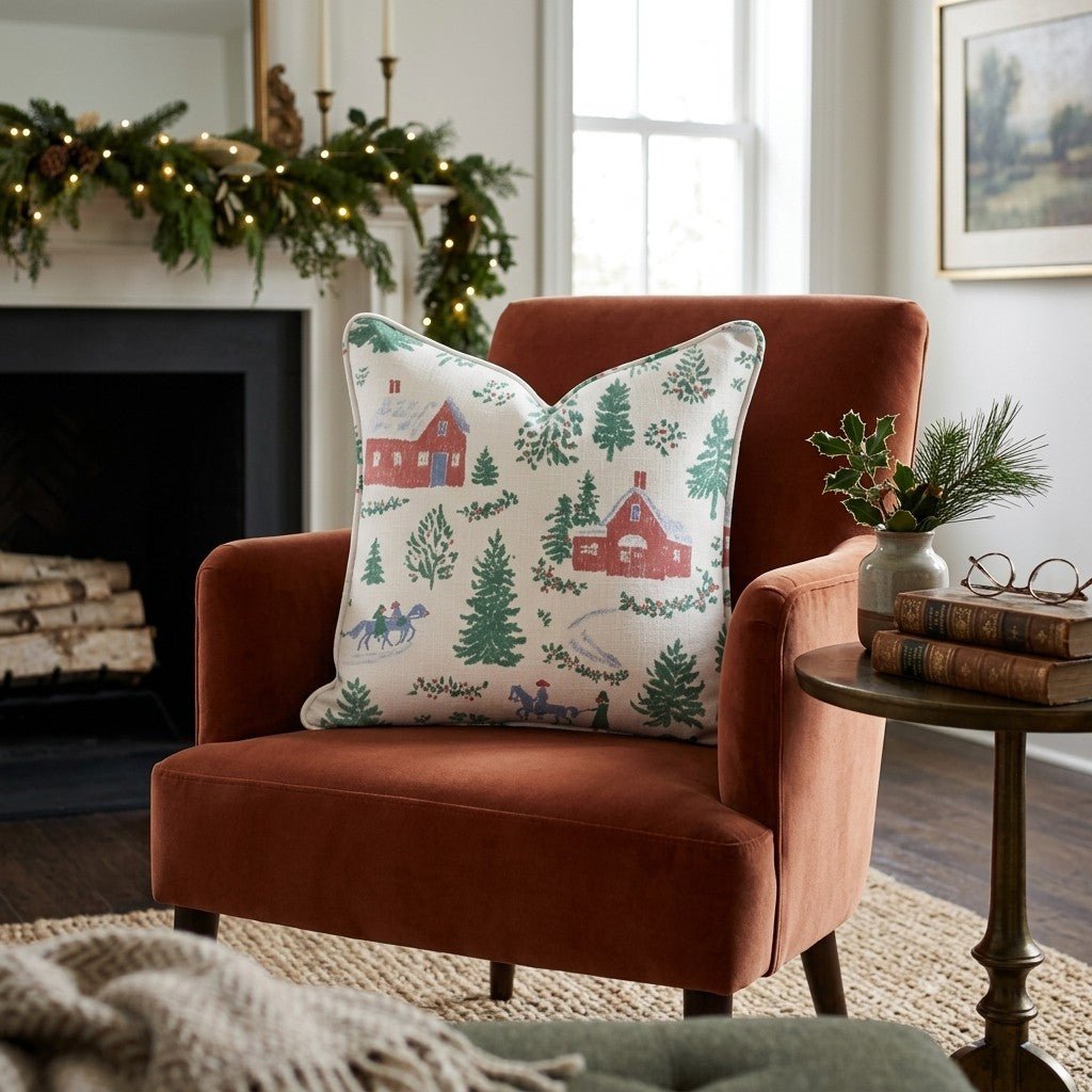 Classic Village Charm Throw Pillow - Hillcroft Home
