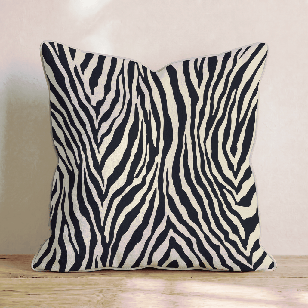 Classic Zebra Cream Throw Pillow - Hillcroft Home