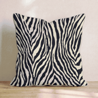 Classic Zebra Cream Throw Pillow - Hillcroft Home