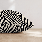 Classic Zebra Cream Throw Pillow - Hillcroft Home