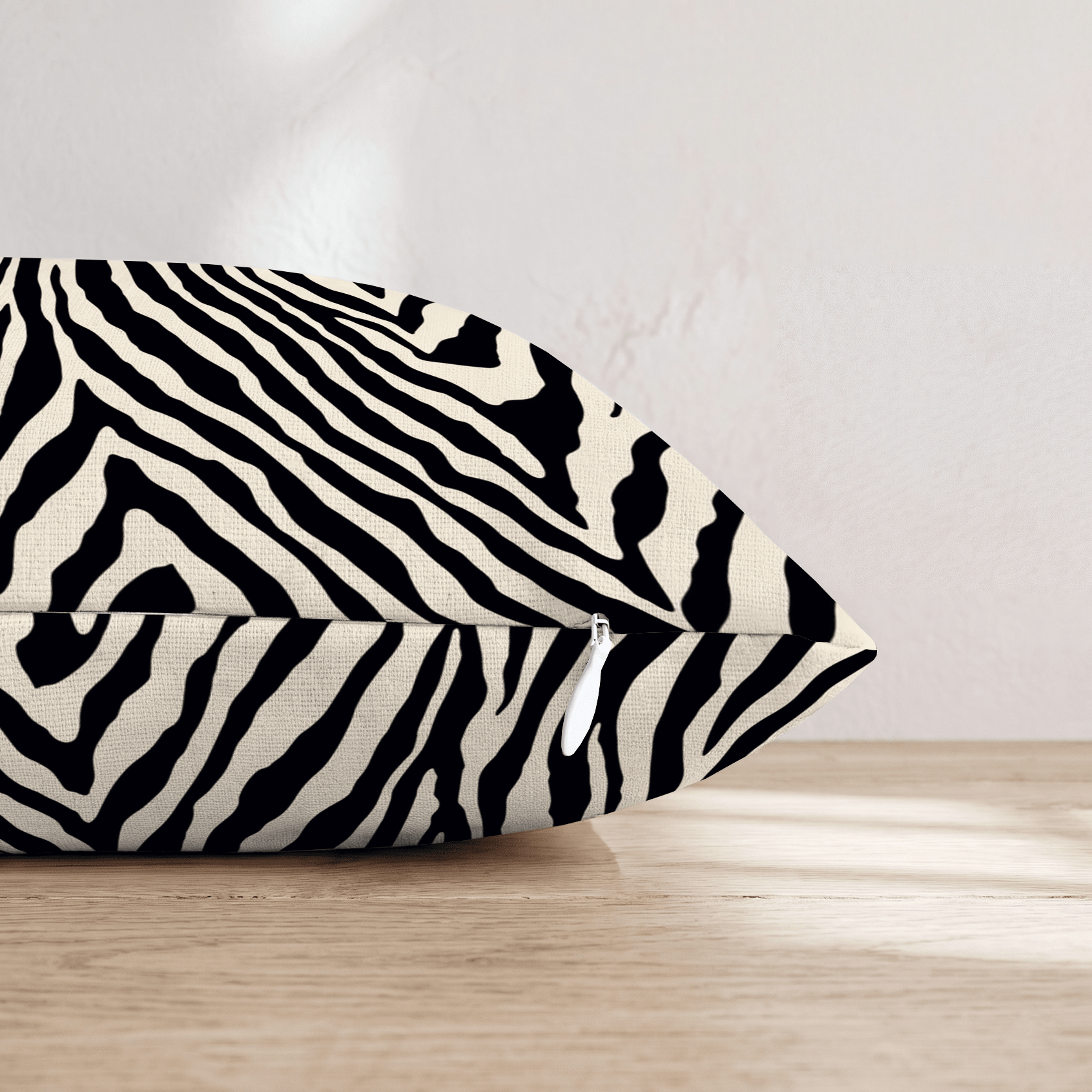 Classic Zebra Cream Throw Pillow - Hillcroft Home