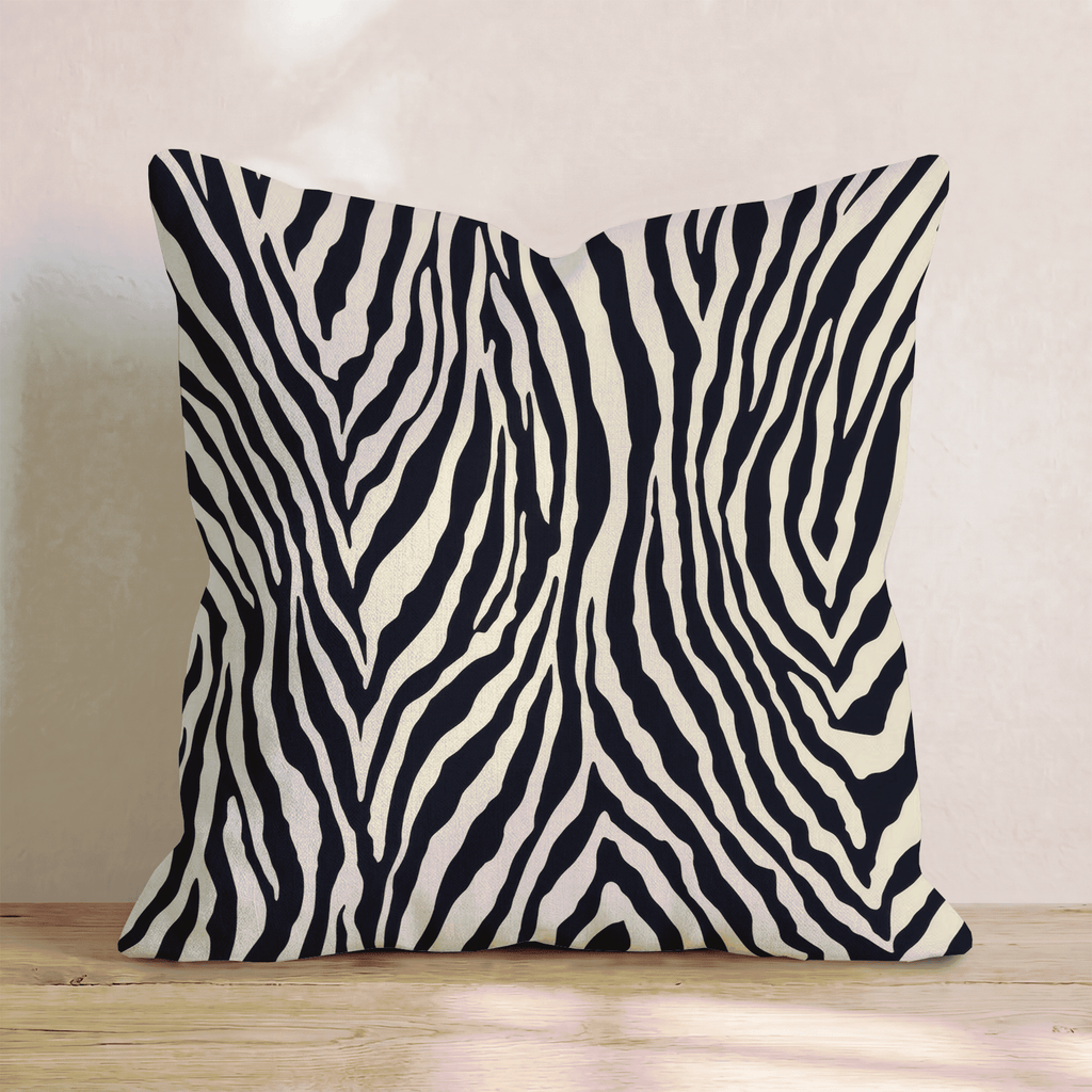 Classic Zebra Cream Throw Pillow - Hillcroft Home