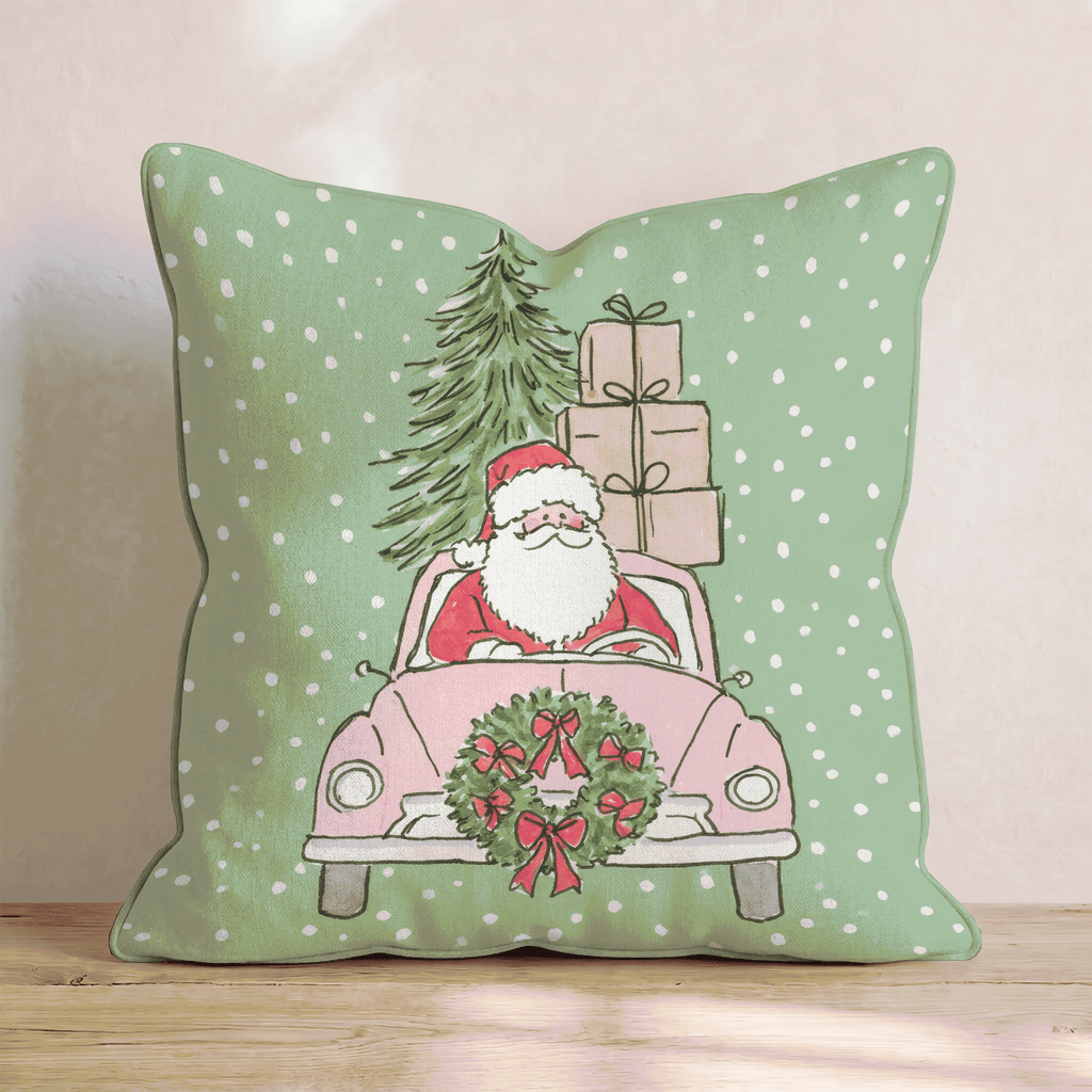 Claus Cruiser Throw Pillow throw pillow - Hillcroft Home