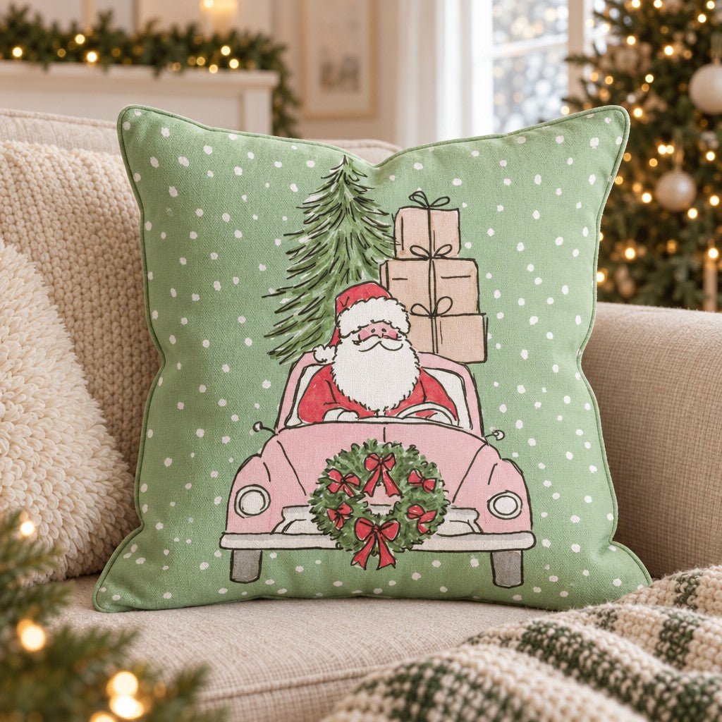 Claus Cruiser Throw Pillow throw pillow - Hillcroft Home