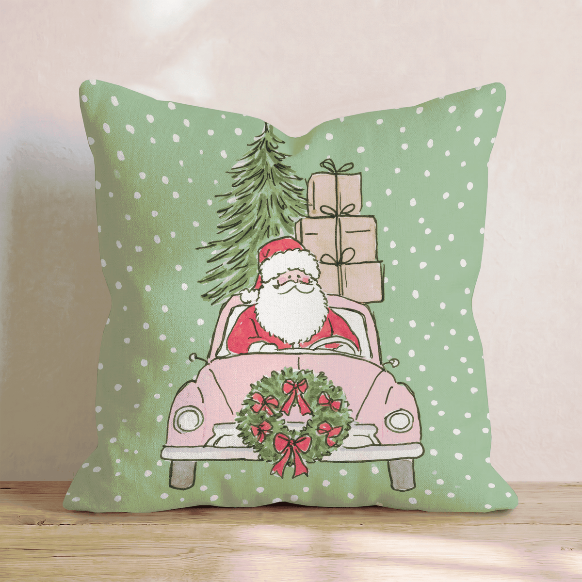 Claus Cruiser Throw Pillow throw pillow - Hillcroft Home