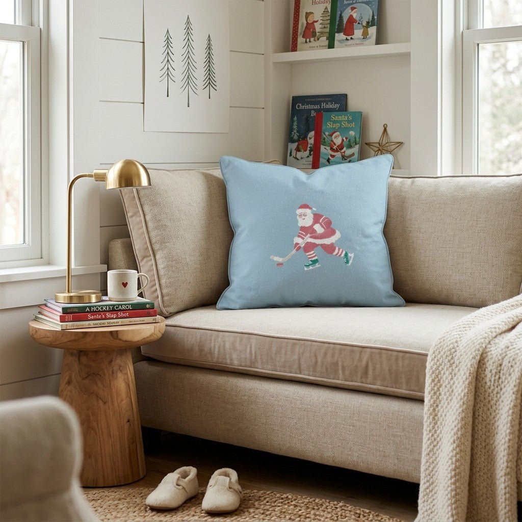 Claus Hockey Throw Pillow - Hillcroft Home