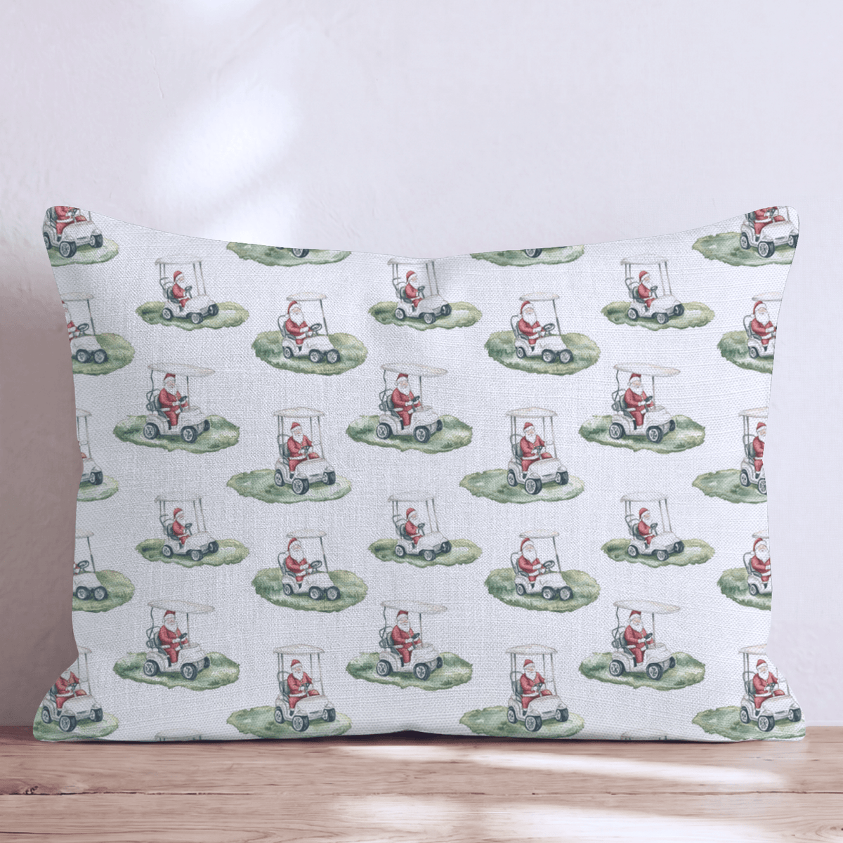 Claus on the Course Throw Pillow throw pillow - Hillcroft Home