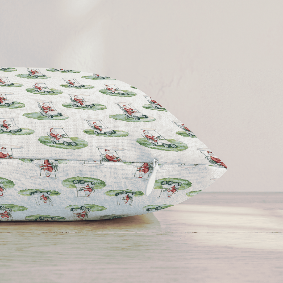 Claus on the Course Throw Pillow throw pillow - Hillcroft Home