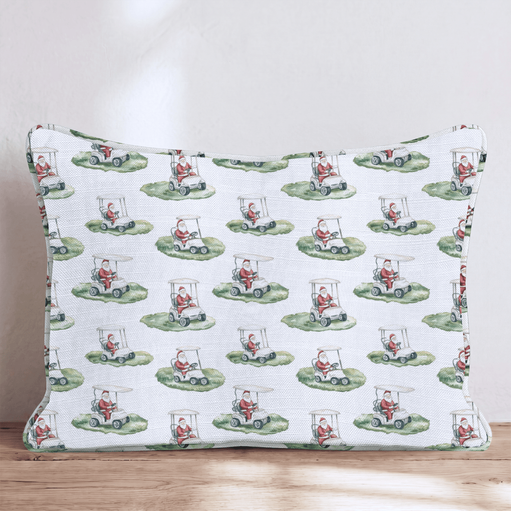 Claus on the Course Throw Pillow throw pillow - Hillcroft Home
