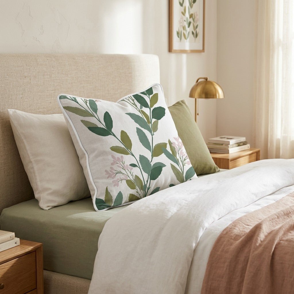 Climbing Stems Throw Pillow - Hillcroft Home