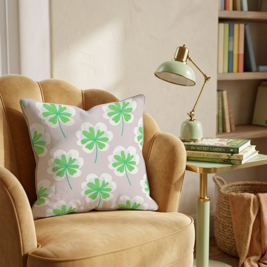 Clover Grid Clean Throw Pillow - Hillcroft Home