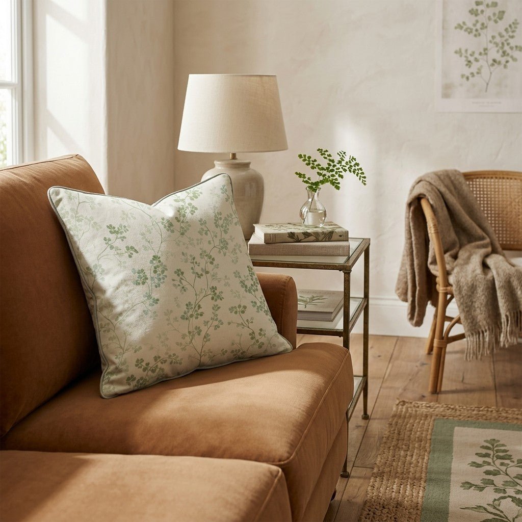 Clover Vine Delicate Throw Pillow - Hillcroft Home