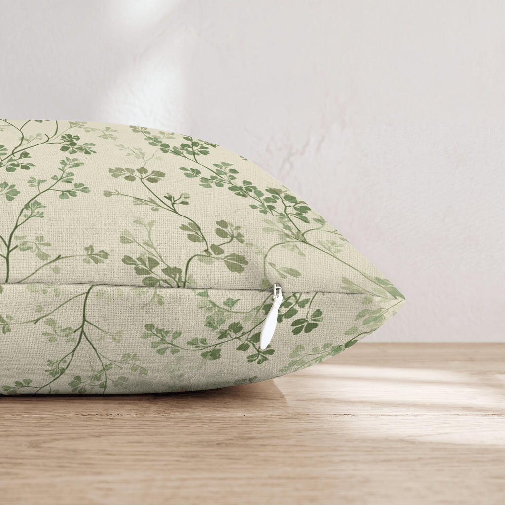 Clover Vine Delicate Throw Pillow - Hillcroft Home