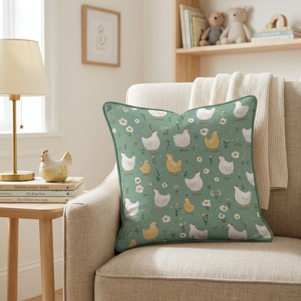 Clucking Along Throw Pillow - Hillcroft Home